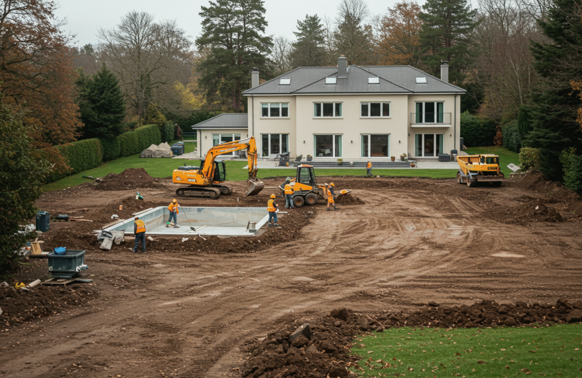 La construction d'une piscine