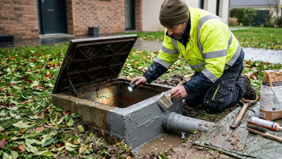 Étanchéifier un regard de visite qui prend l&rsquo;eau de pluie