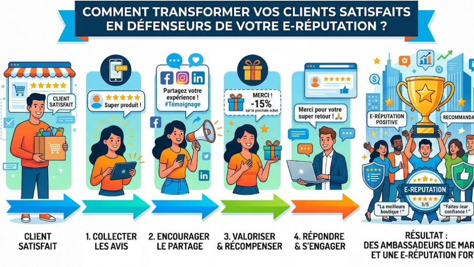 Comment transformer vos clients satisfaits en défenseurs de votre e-réputation ?